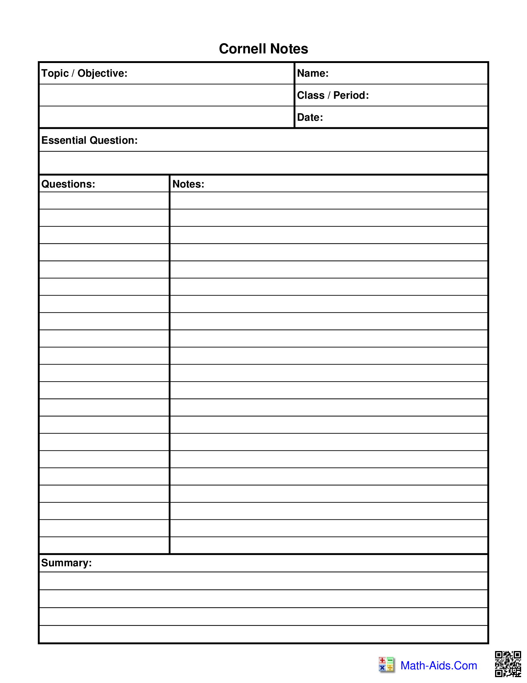 Care Resource Notes Template