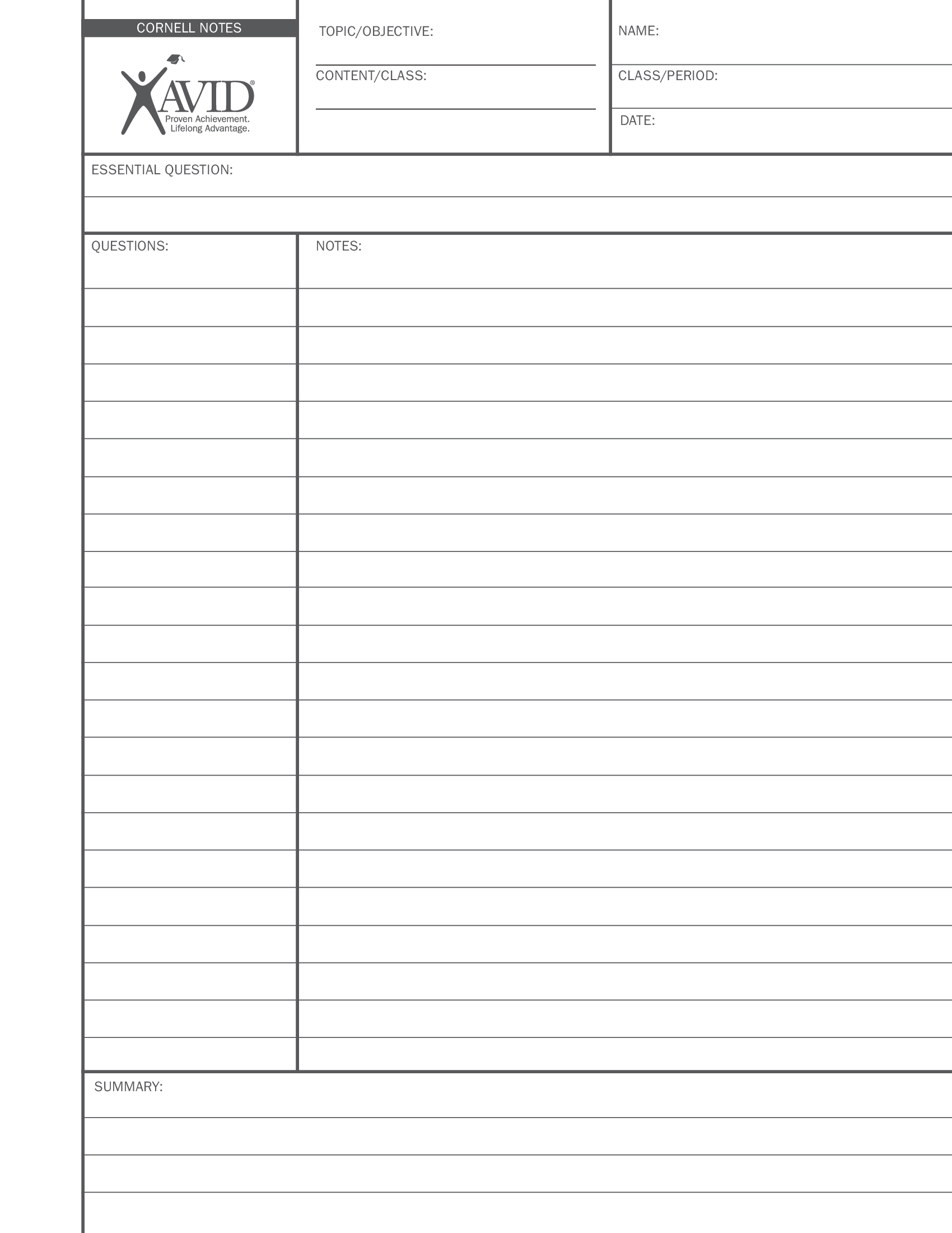 Cornell Note Lined Paper